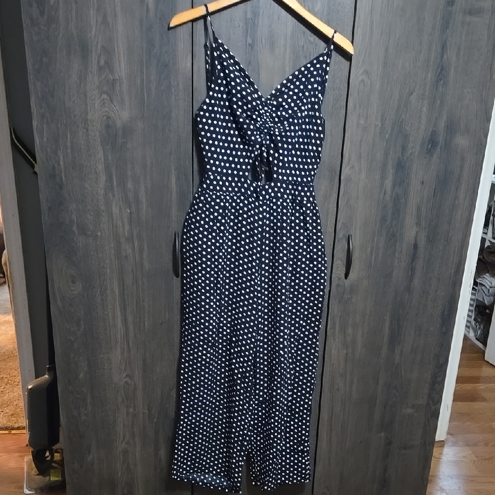 Navy Polka Dot Jumpsuit